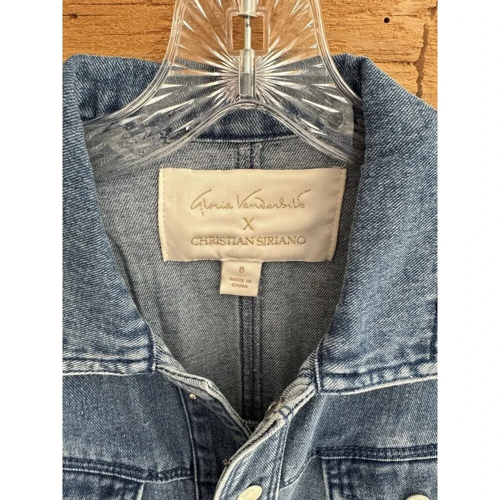 Gloria Vanderbilt Denim Dress Dolman Blue Buttons Pocket Short Sleeve Size 8